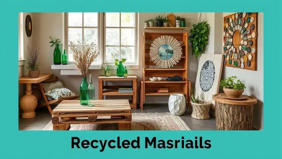 Benefícios de usar materiais recicláveis na decoração