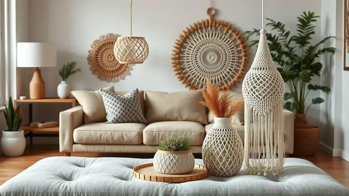 Itens decorativos em macramê: transforme sua casa com estilo e delicadeza