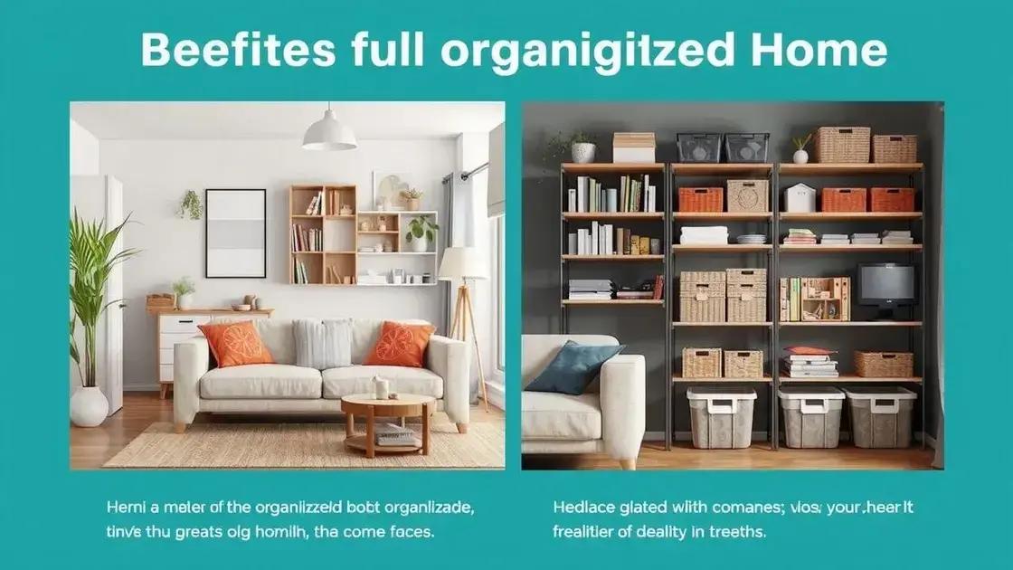 Benefícios de manter a casa organizada Benefícios de manter a casa organizada