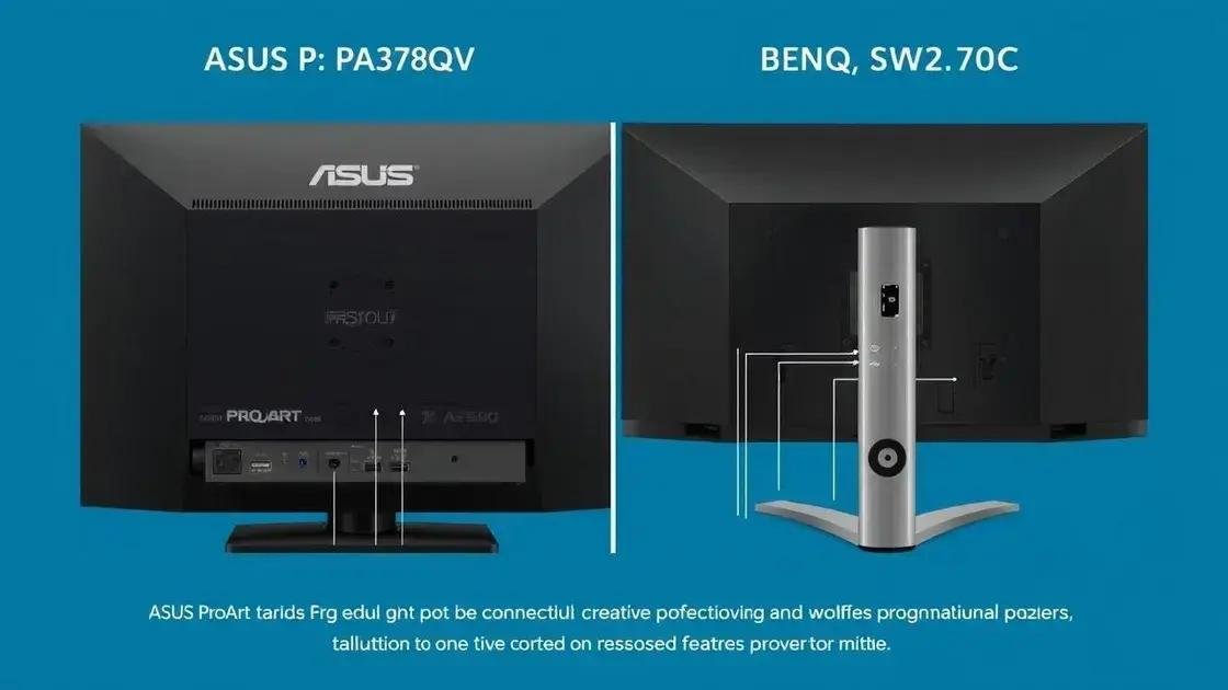 Recursos e conectividade dos monitores Recursos e conectividade dos monitores