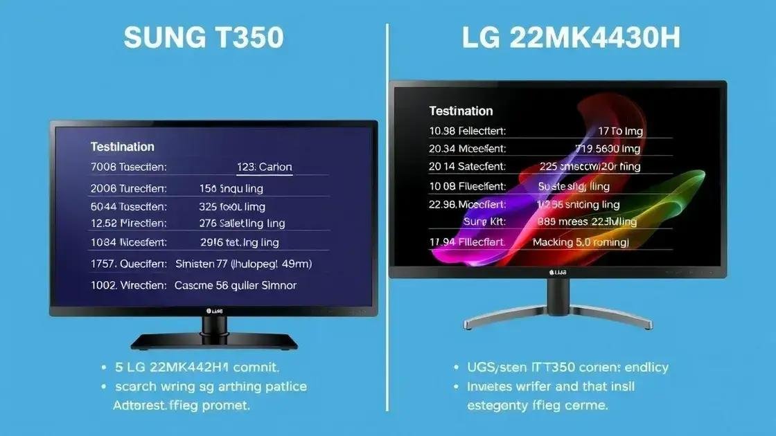 Especificações técnicas de cada monitor Especificações técnicas de cada monitor