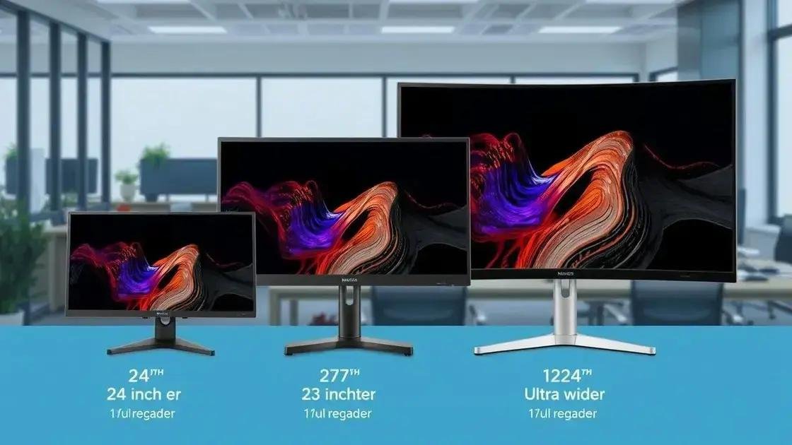 Tamanhos populares de monitores no mercado