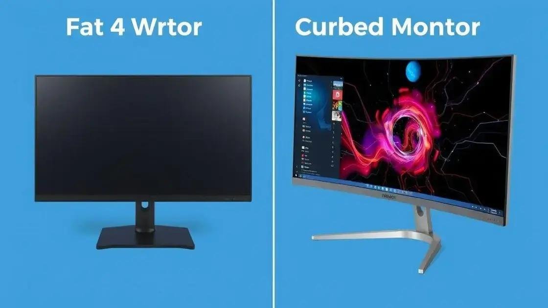 Comparação entre monitores planos e curvos Comparação entre monitores planos e curvos