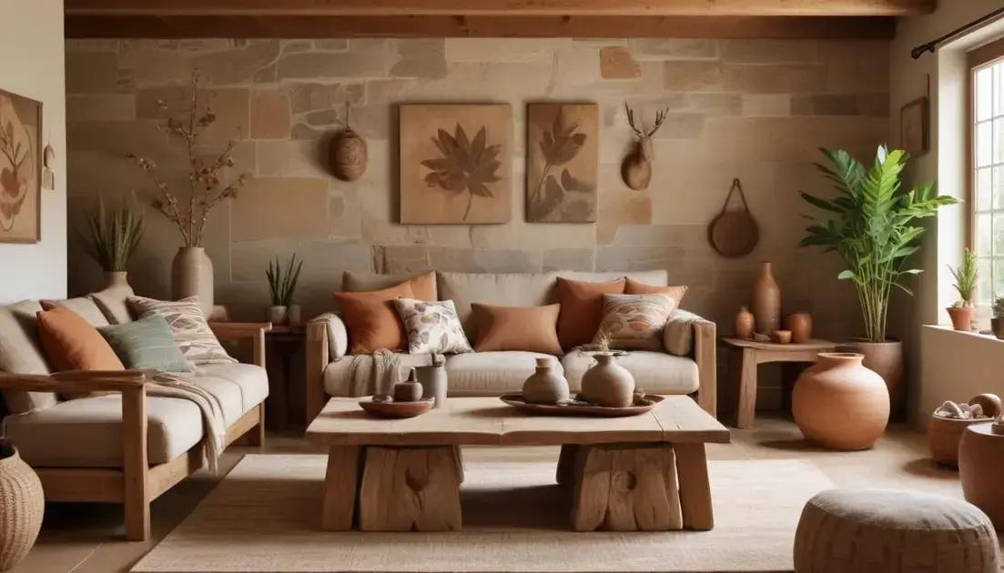 Características da decoração rústica para salas Características da decoração rústica para salas