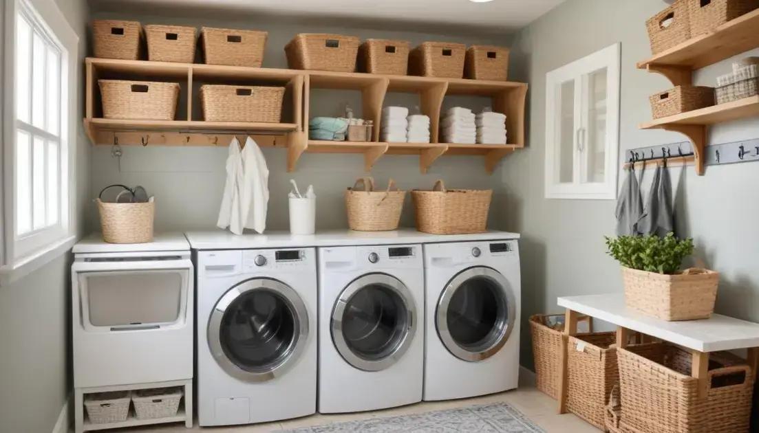 Dicas de organização para lavanderias compactas Dicas de organização para lavanderias compactas