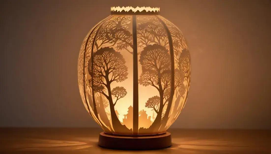 Passo a passo para criar uma luminária de papel