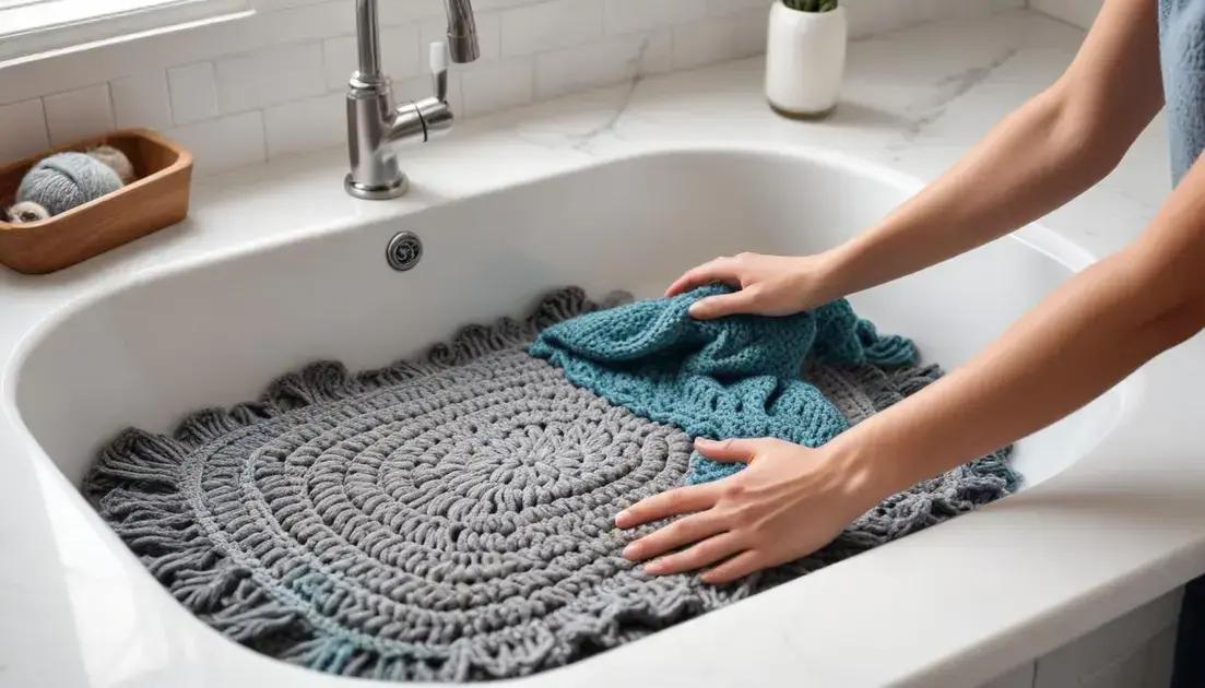 Cuidados e manutenção do tapete de crochê